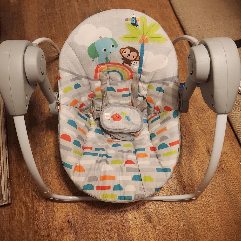Colorful Baby Swing with Animal Print